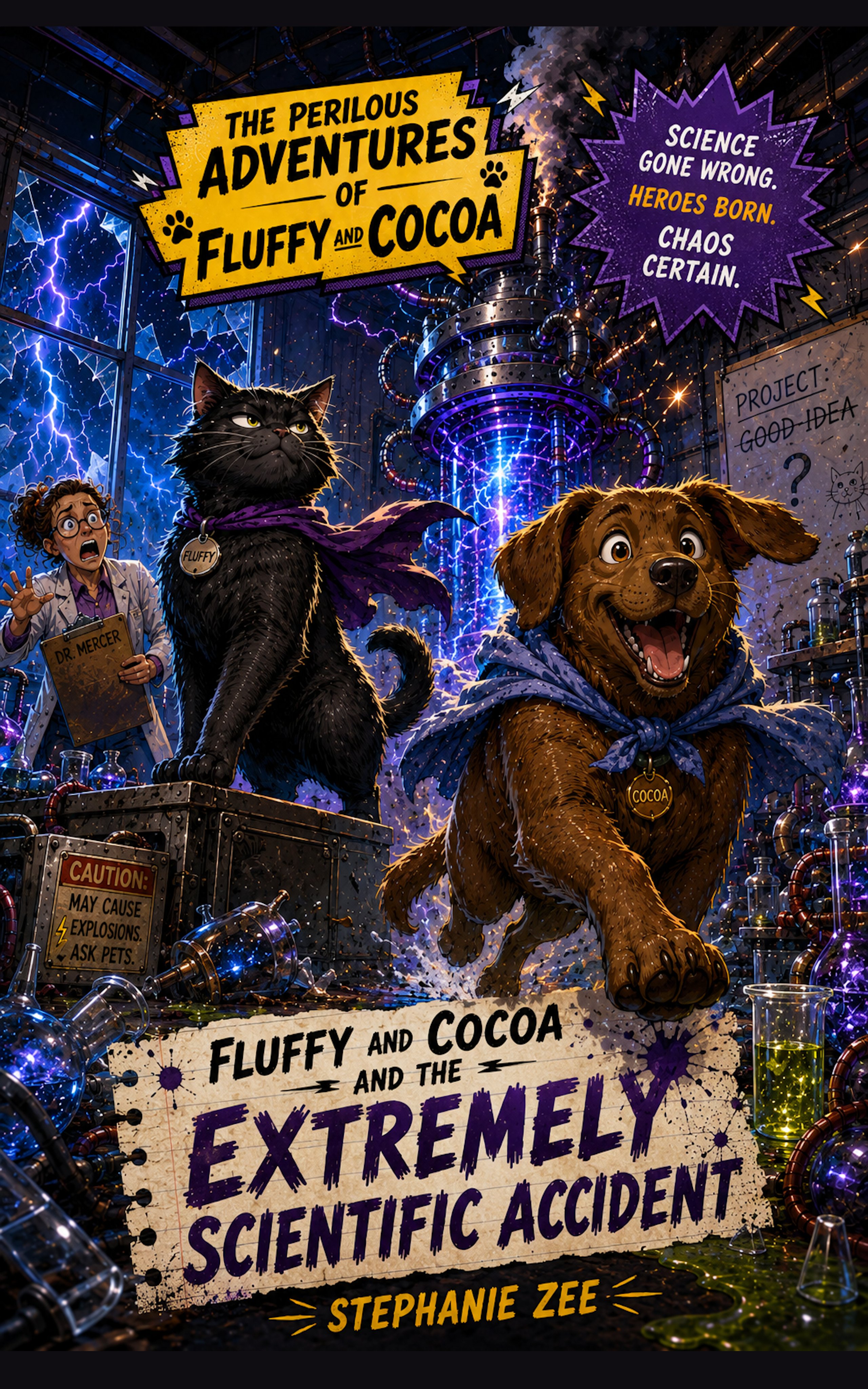 Fluffy and Cocoa and the Extremely Scientific Accident book cover